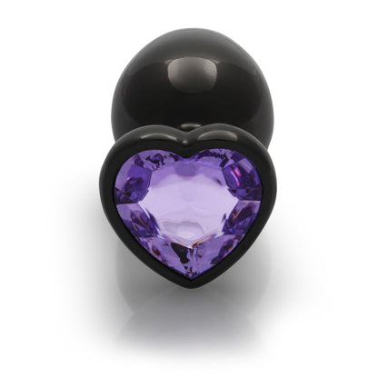 5-CZARNA ZATYCZKA  PLUG ANALNY KOREK METALOWY Z DIAMENTEM 9 CM-5