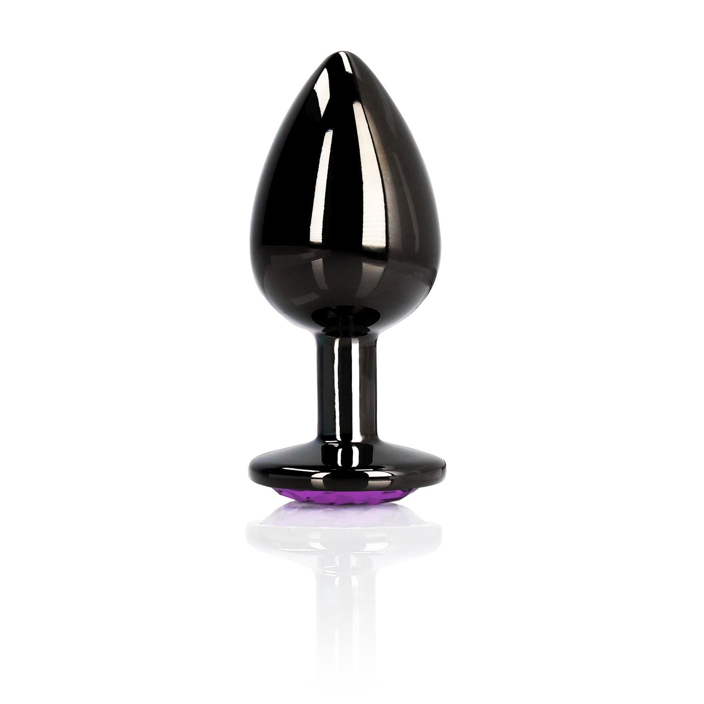 6-CZARNA ZATYCZKA  PLUG ANALNY KOREK METALOWY Z DIAMENTEM 9 CM-6