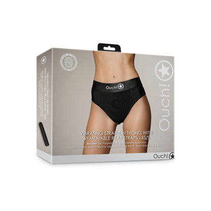 4-Vibrating Strap-on Thong with Removable Rear Straps - XS/S-4