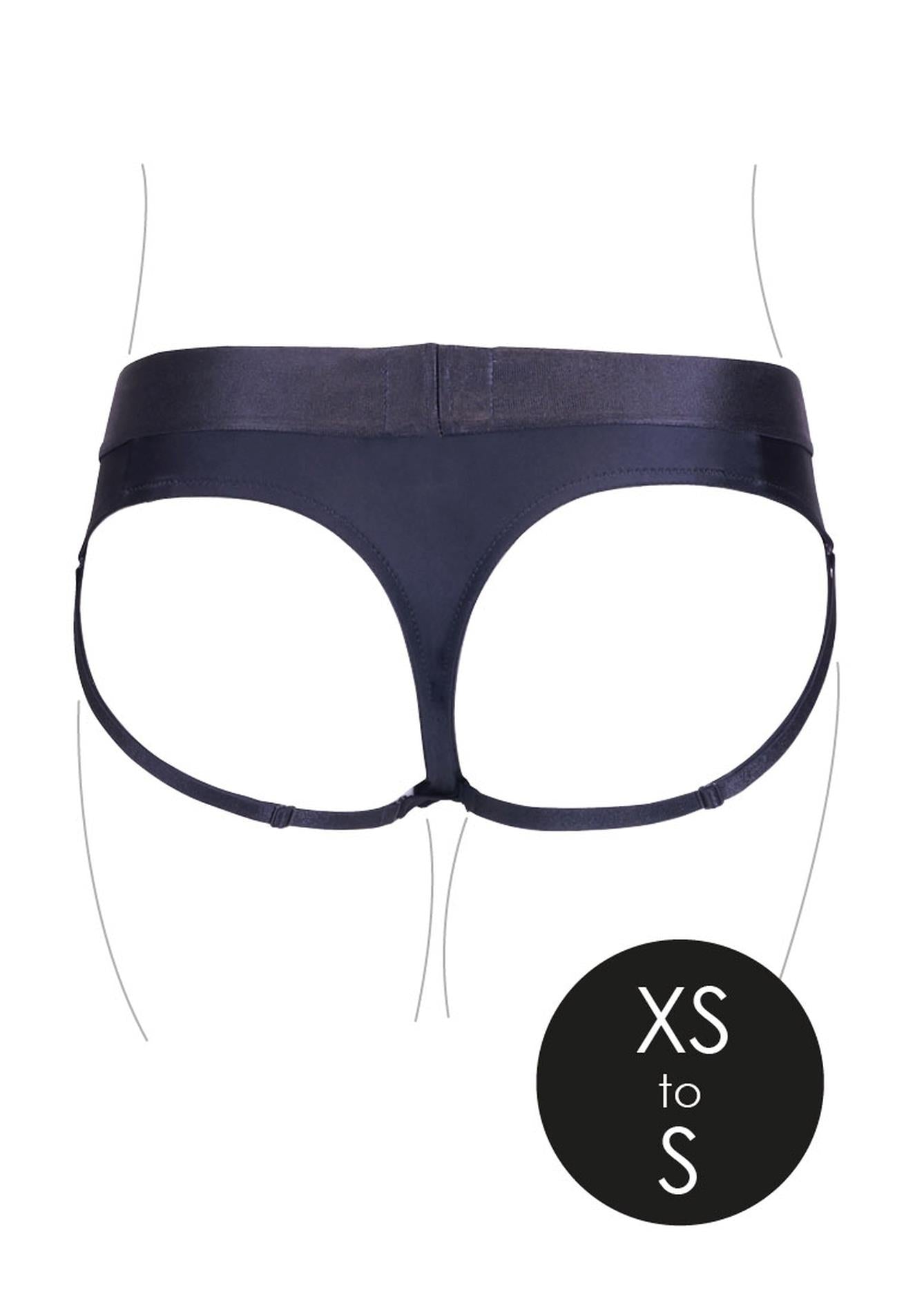 11-Vibrating Strap-on Thong with Removable Rear Straps - XS/S-11