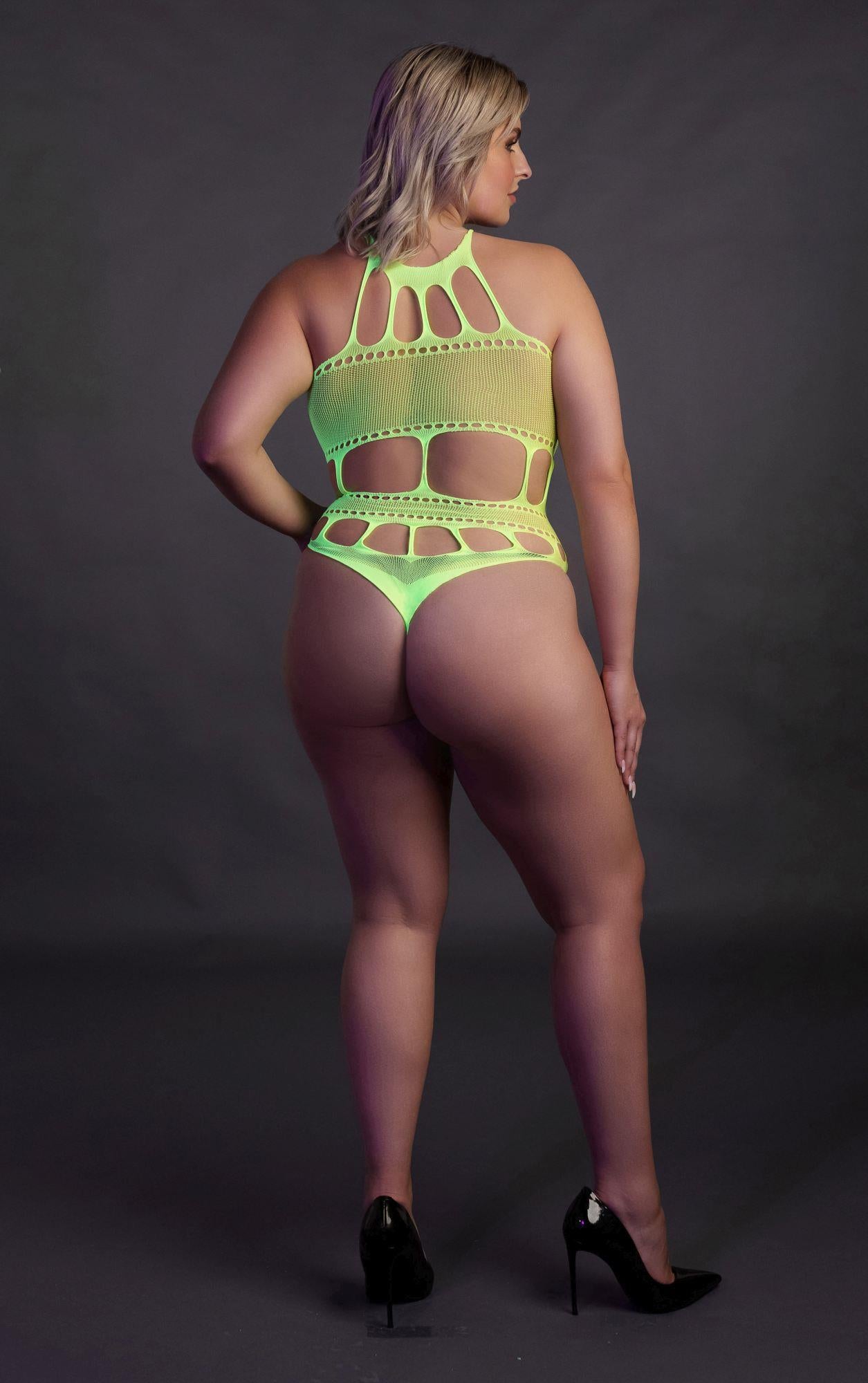5-Body with Grecian Neckline - Neon Green - XL/XXXXL-5