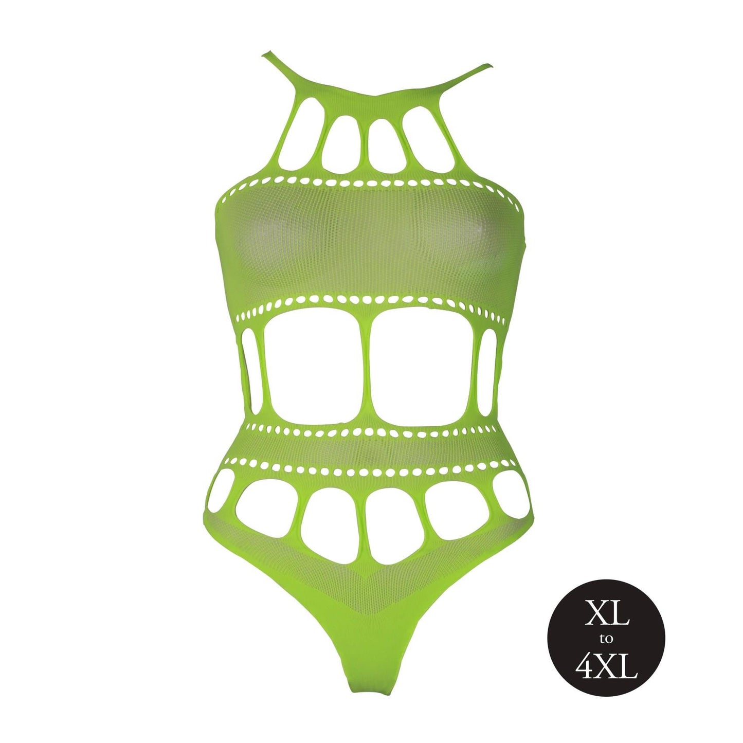 6-Body with Grecian Neckline - Neon Green - XL/XXXXL-6