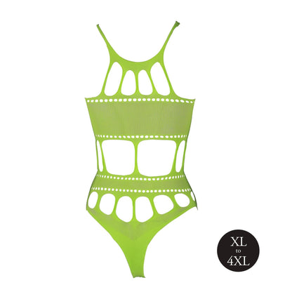 7-Body with Grecian Neckline - Neon Green - XL/XXXXL-7