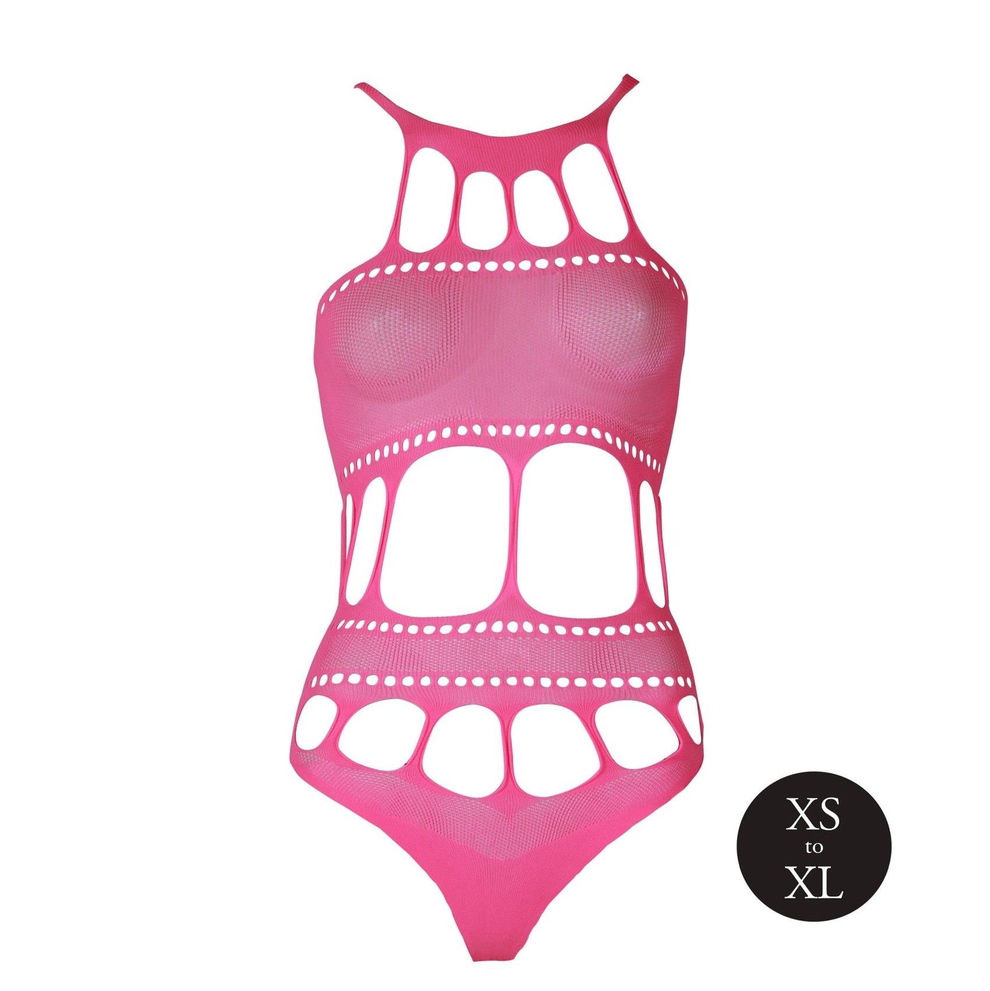 6-Body with Grecian Neckline - Neon Pink - XS/XL-6