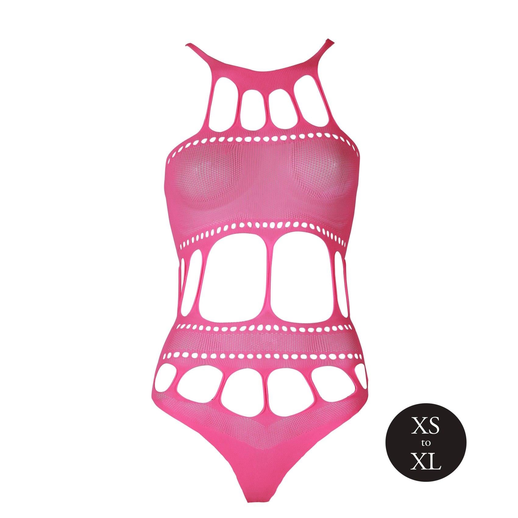 6-Body with Grecian Neckline - Neon Pink - XS/XL-6