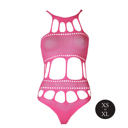 6-Body with Grecian Neckline - Neon Pink - XS/XL-6