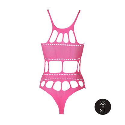 7-Body with Grecian Neckline - Neon Pink - XS/XL-7