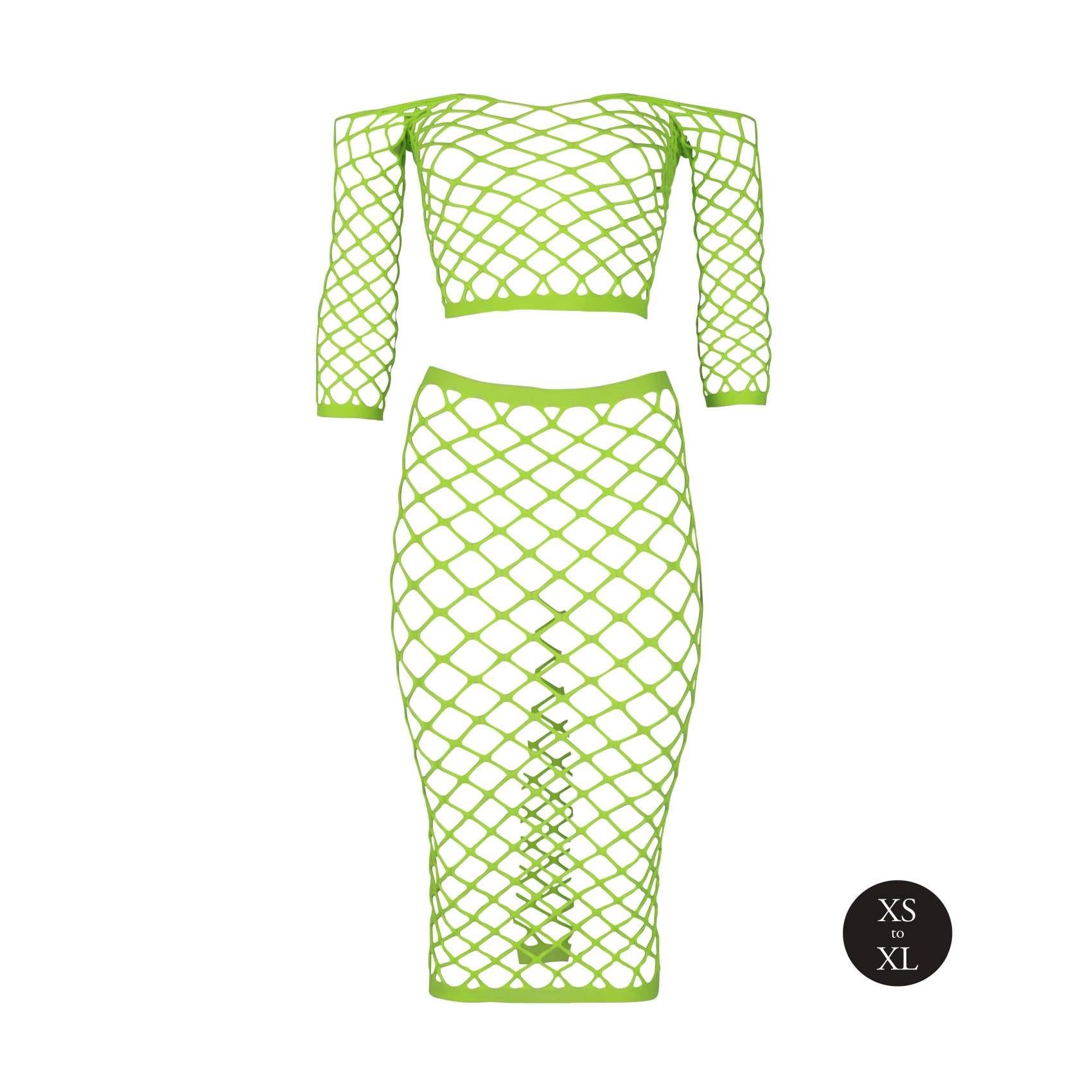 6-Long Sleeve Crop Top and Long Skirt - Green - XS/XL-6