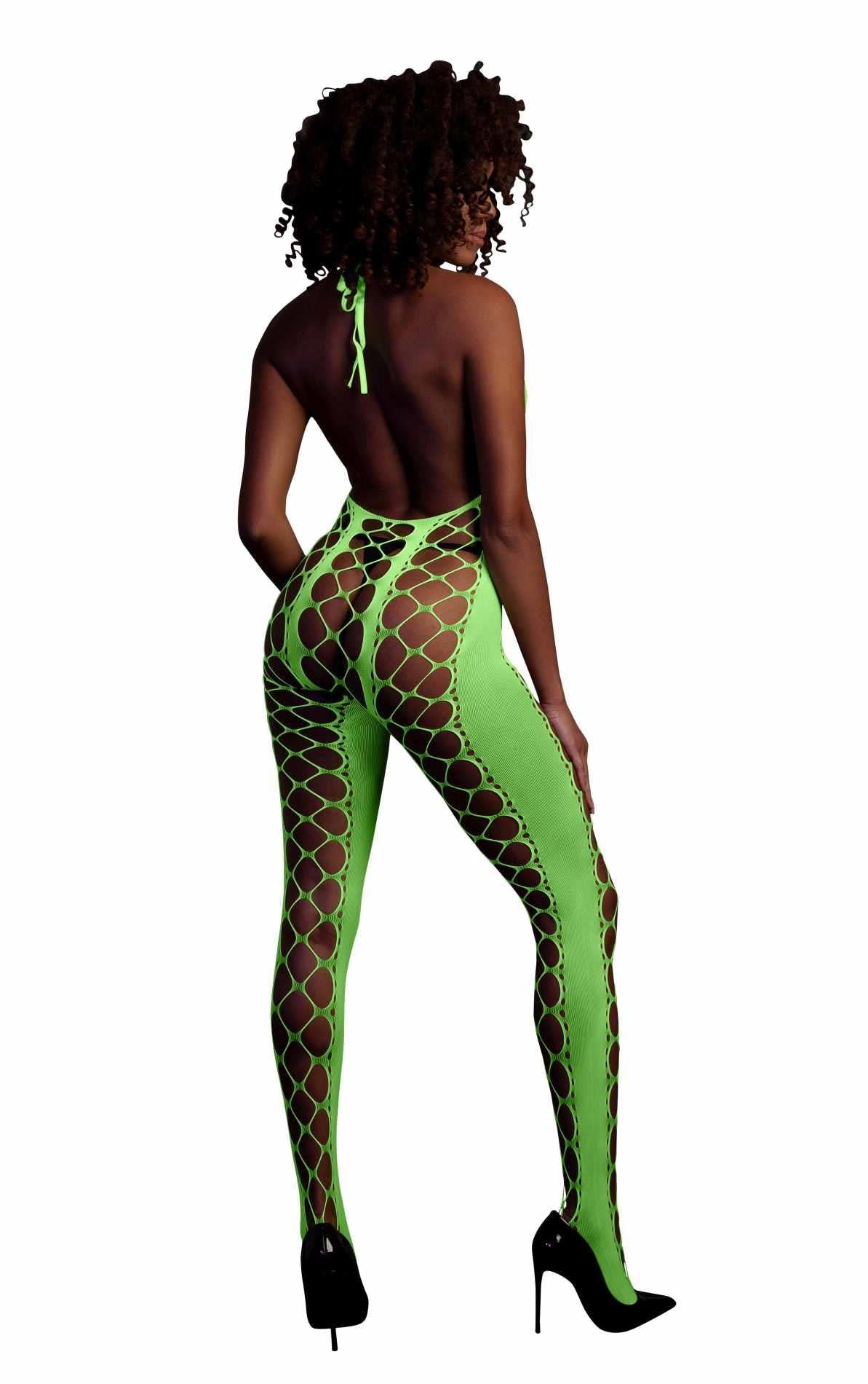 2-Bodystocking with Halterneck - Green - XS/XL-2
