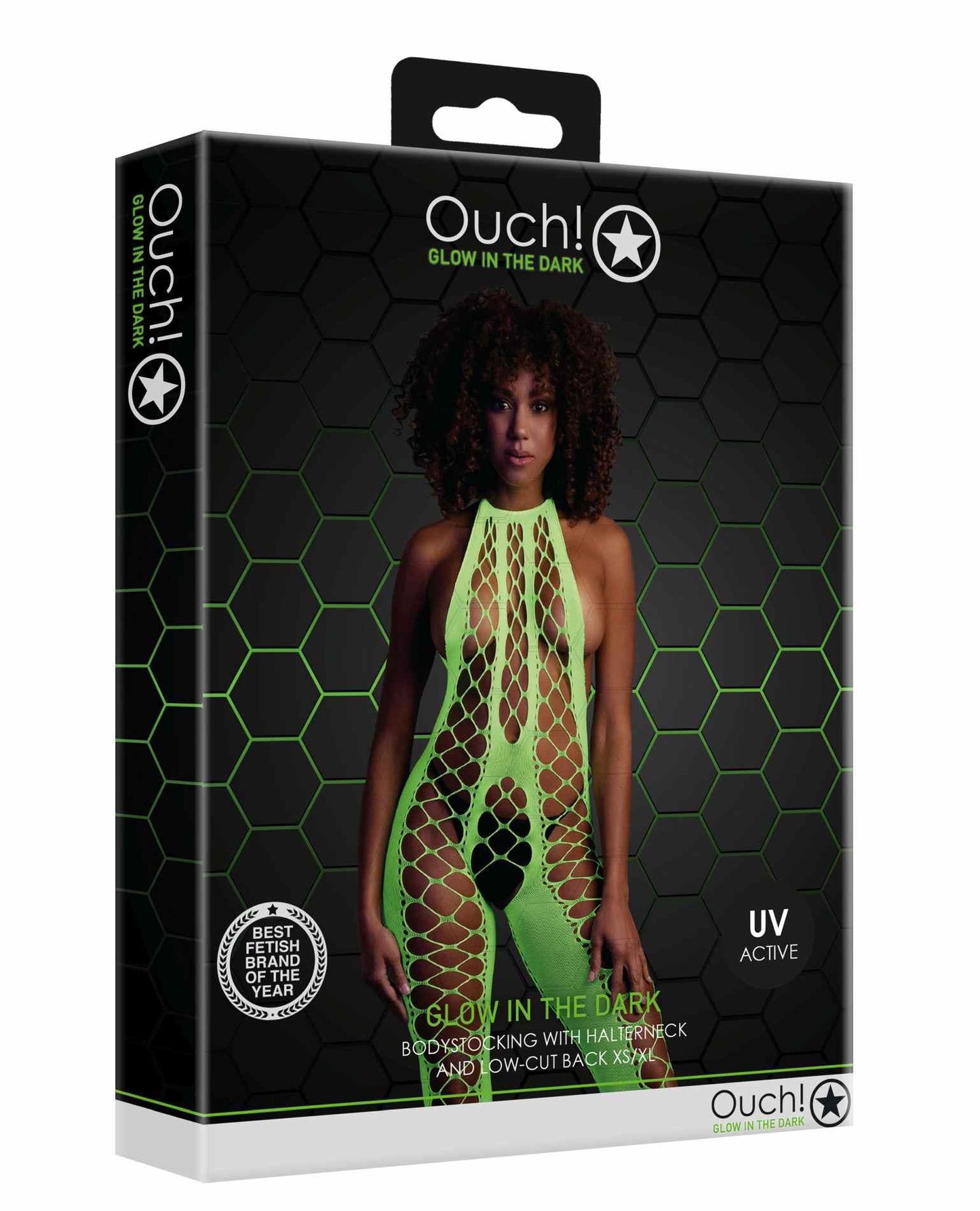 3-Bodystocking with Halterneck - Green - XS/XL-3