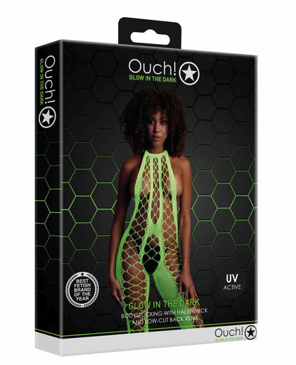 3-Bodystocking with Halterneck - Green - XS/XL-3