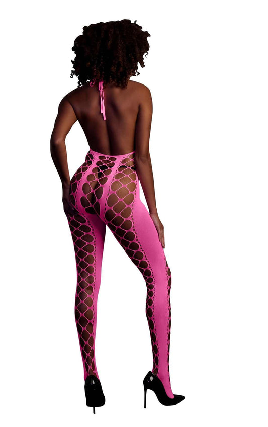 2-Bodystocking with Halterneck - Pink - XS/XL-2