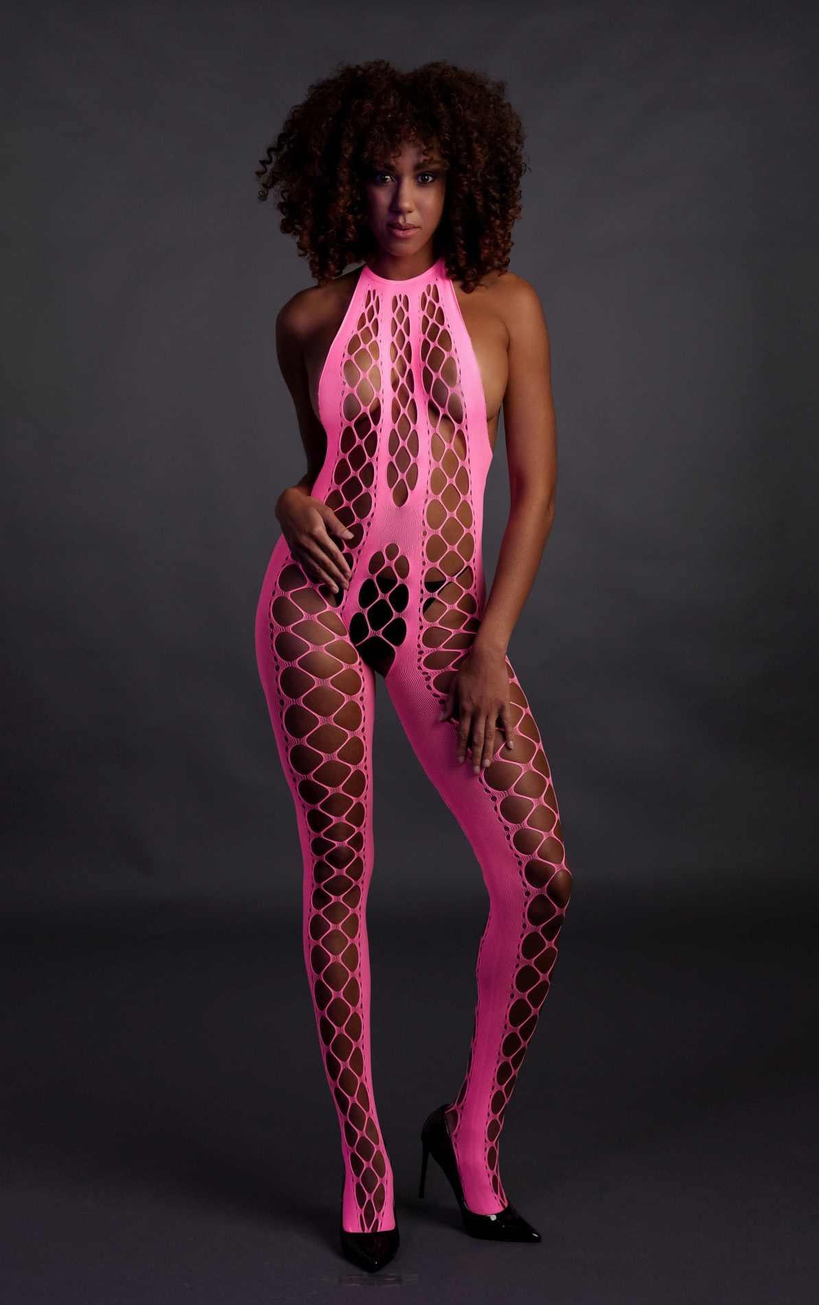 4-Bodystocking with Halterneck - Pink - XS/XL-4