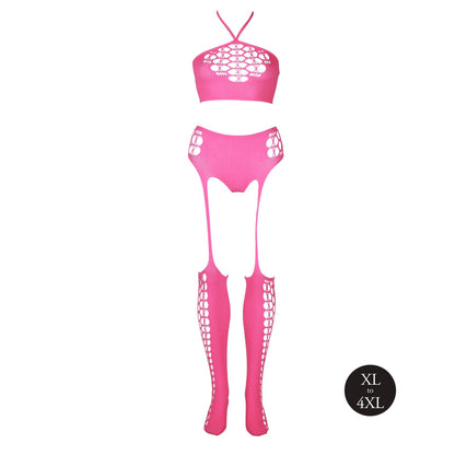 4-Two Piece with Crop Top and Stockings  XL/XXXXL-4