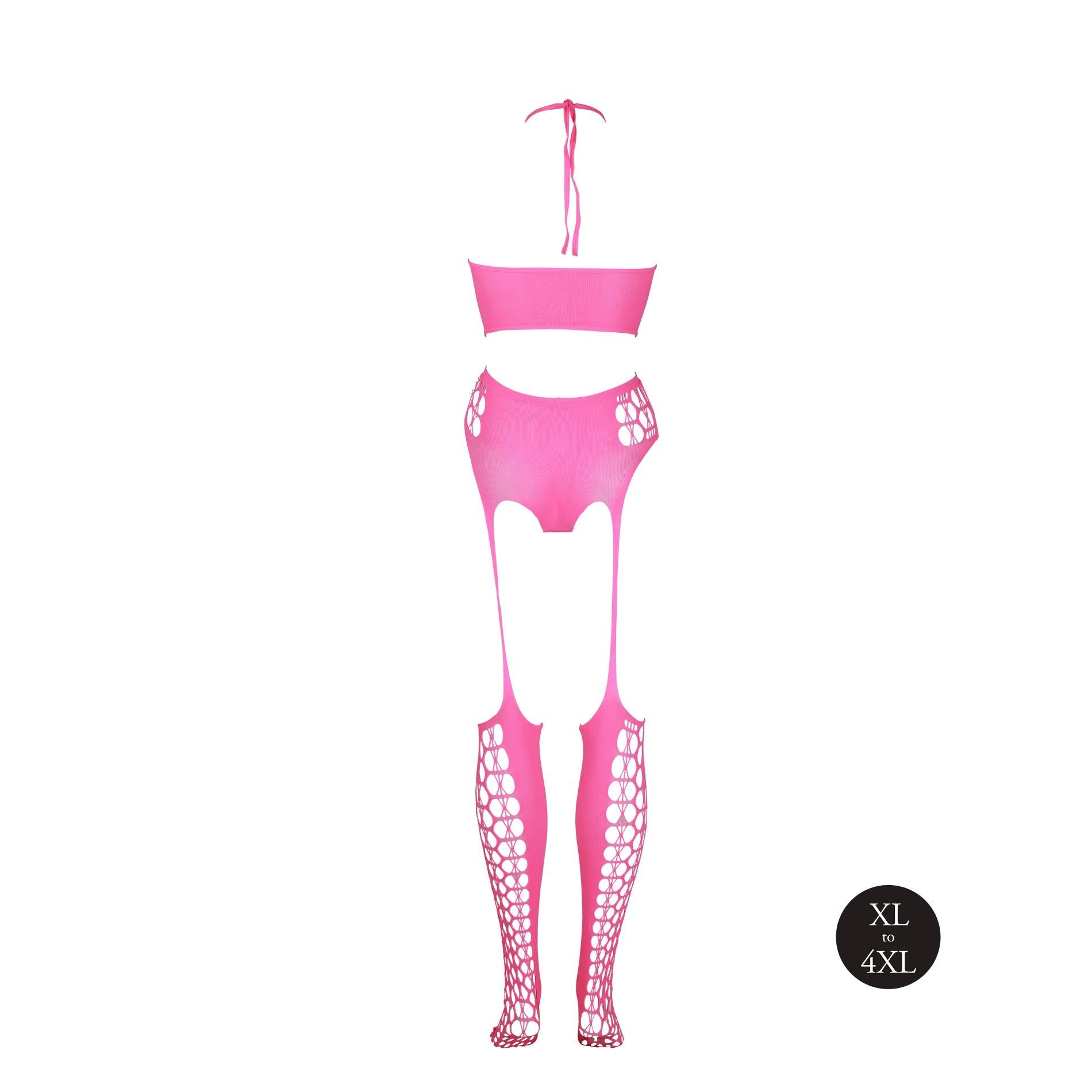 5-Two Piece with Crop Top and Stockings  XL/XXXXL-5