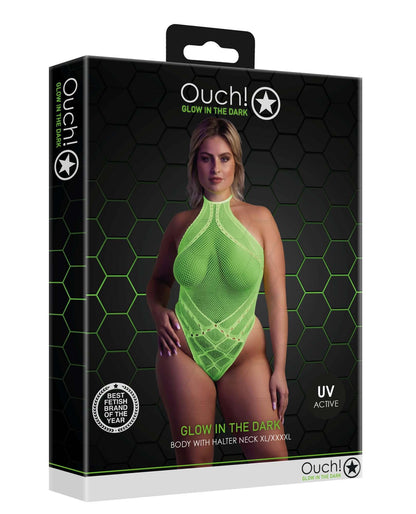 3-Body with Halter Neck - Neon Green - XL/XXXXL-3