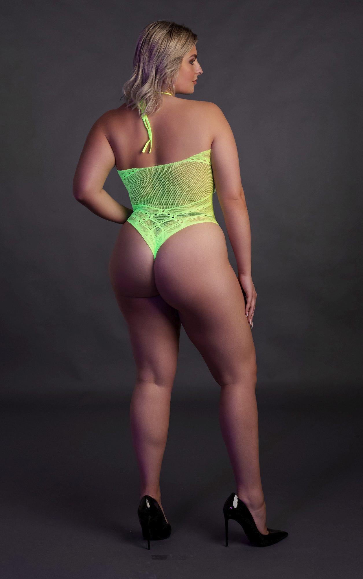 5-Body with Halter Neck - Neon Green - XL/XXXXL-5