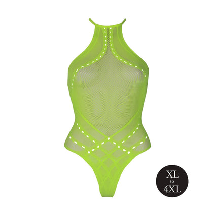 6-Body with Halter Neck - Neon Green - XL/XXXXL-6
