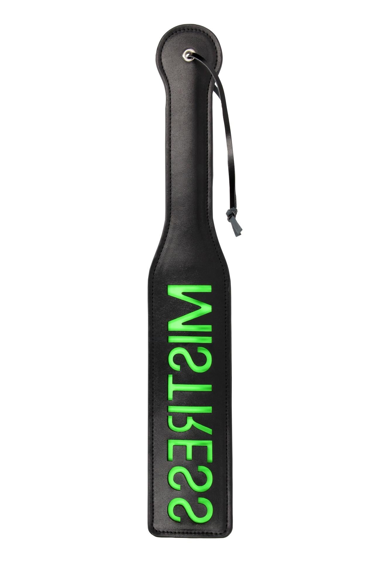 1-'Mistress'' Paddle - Glow in the Dark - Black/Neon Green-1