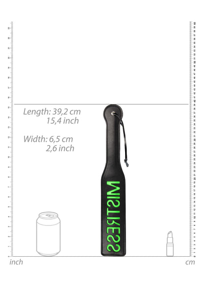 6-'Mistress'' Paddle - Glow in the Dark - Black/Neon Green-6
