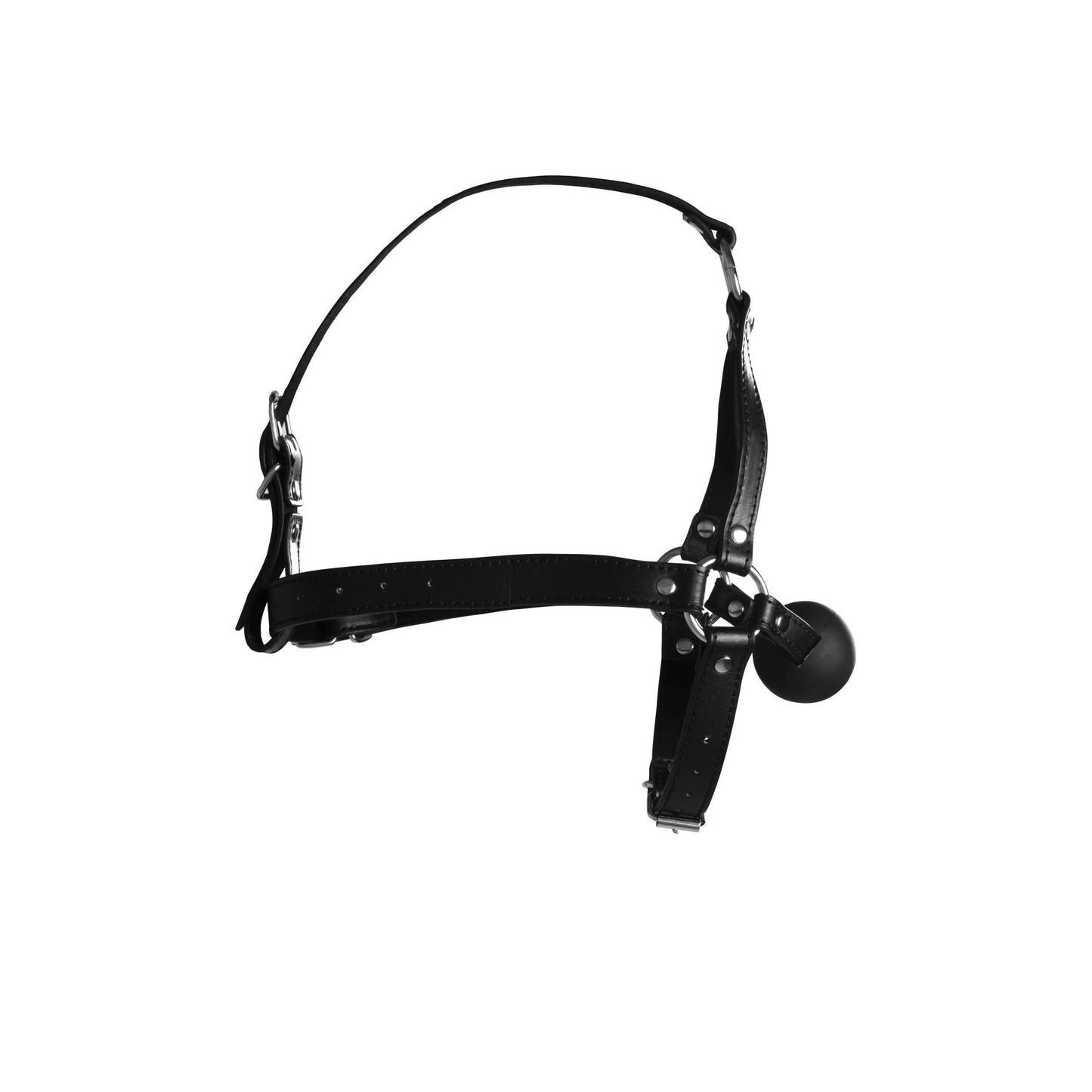 5-Head Harness with Solid Ball Gag - Black-5