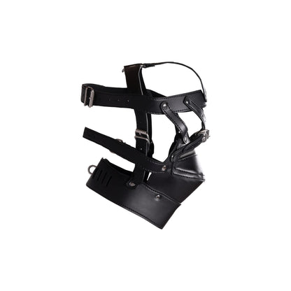 5-Head Harness with Zip-up Mouth and Lock - Black-5