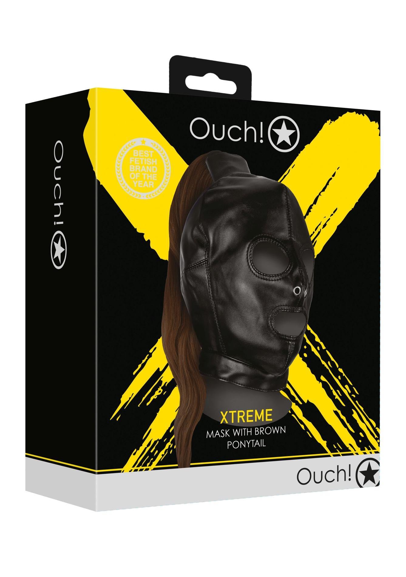 2-Mask with Brown Ponytail - Black-2