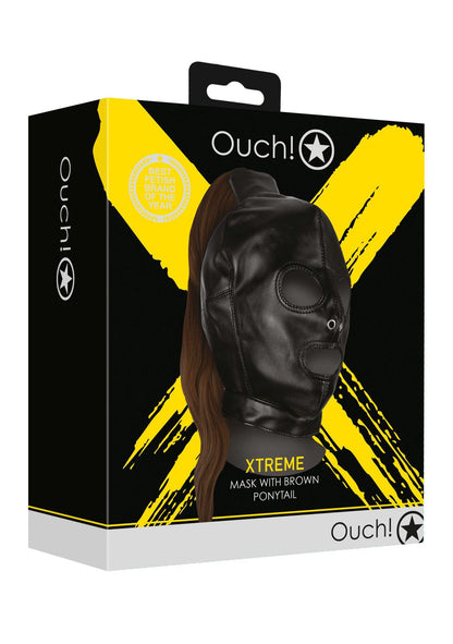 2-Mask with Brown Ponytail - Black-2