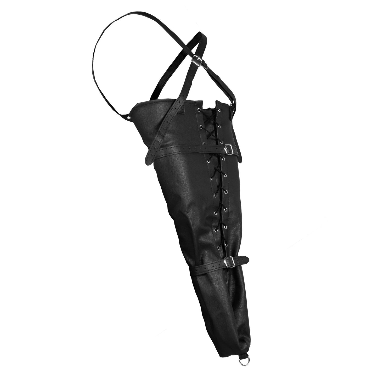 9-Lace-up Full Sleeve Arm Restraint - Black-9