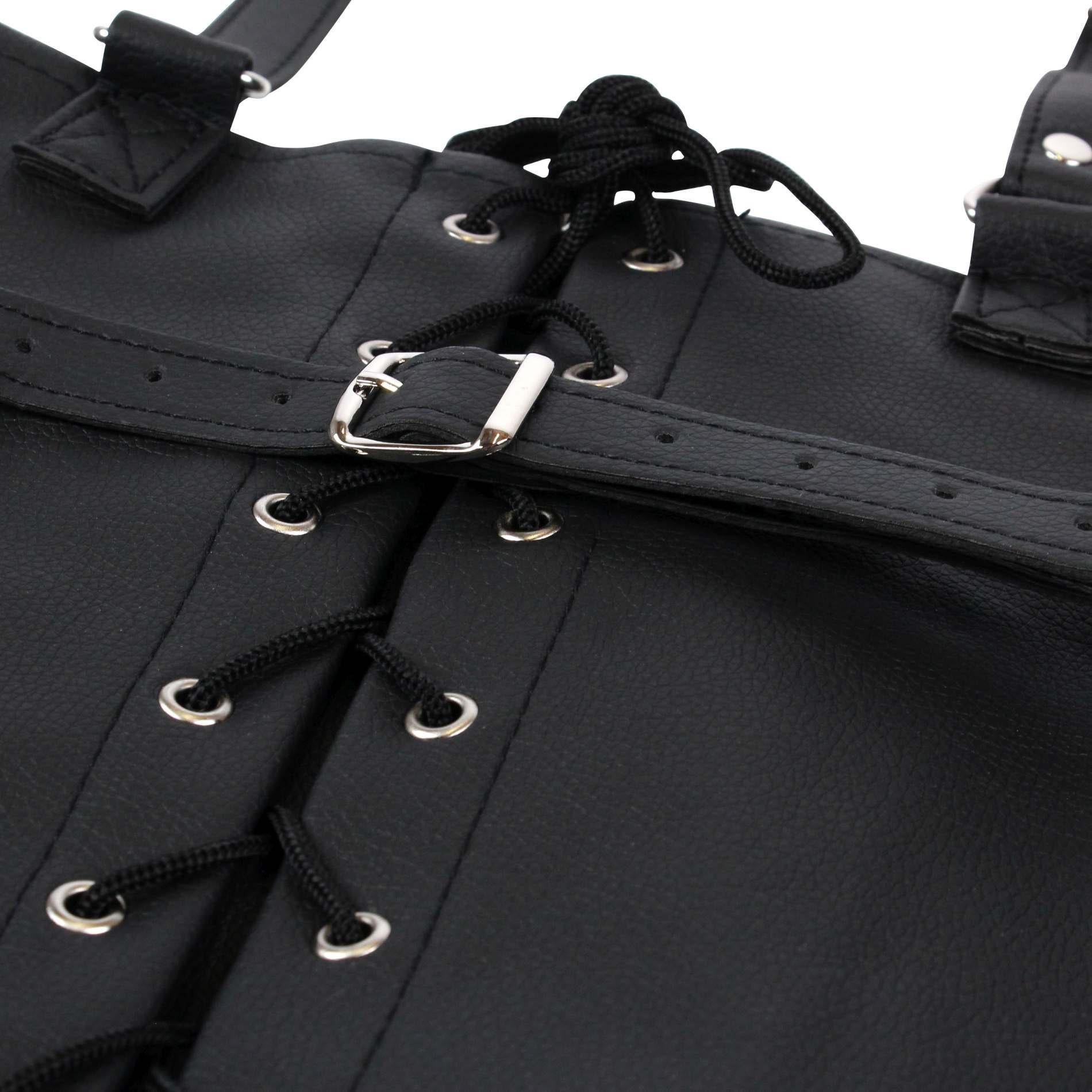 10-Lace-up Full Sleeve Arm Restraint - Black-10