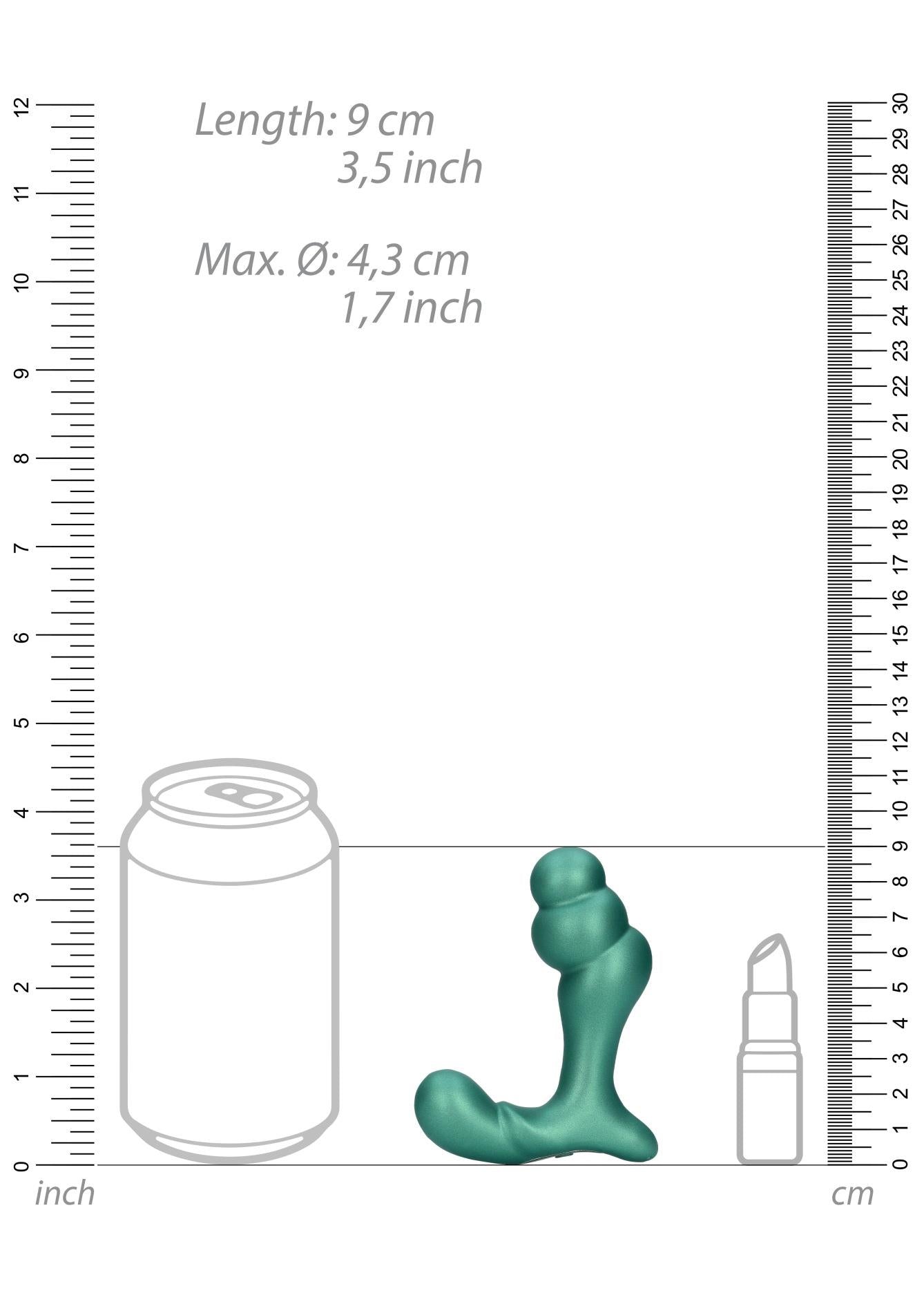 7-Stacked Vibrating Prostate Massager with Remote Control - Metallic Green-7