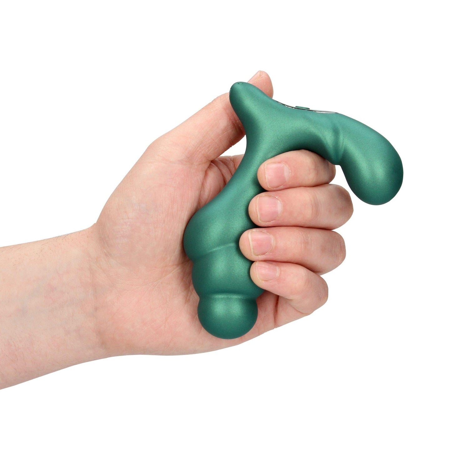 8-Stacked Vibrating Prostate Massager with Remote Control - Metallic Green-8