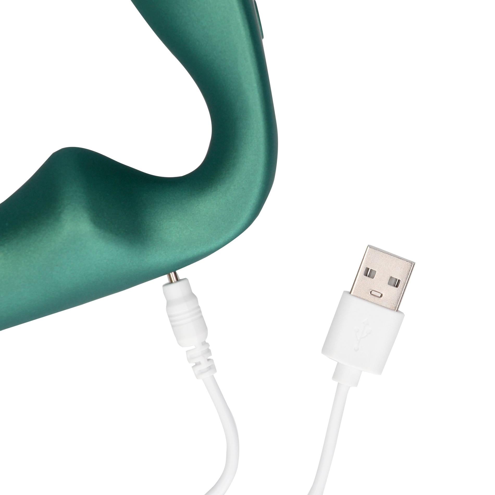 4-Pointed Vibrating Prostate Massager with Remote Control - Metallic Green-4