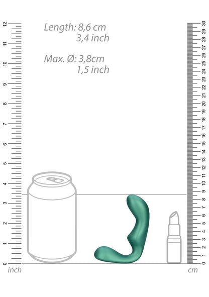 5-Pointed Vibrating Prostate Massager with Remote Control - Metallic Green-5