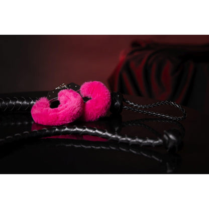 10-Furry Metal Hand Cuffs - Pink-10