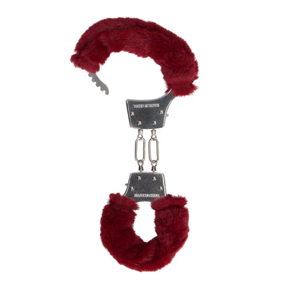 5-Furry Metal Hand Cuffs - Red-5