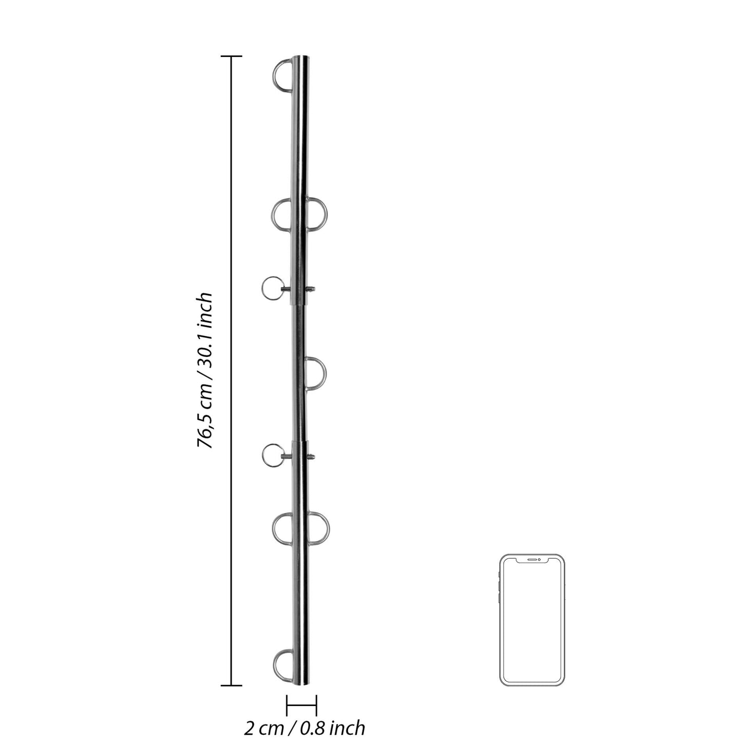 8-Spreader Bar with Multiple Hooks - Silver-8