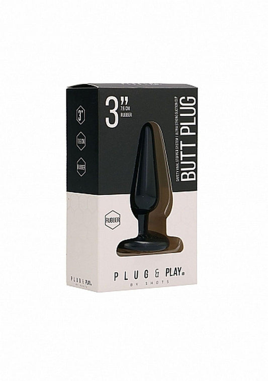 2-Czarny silikonowy korek analny zatyczka plug 7,5cm-2