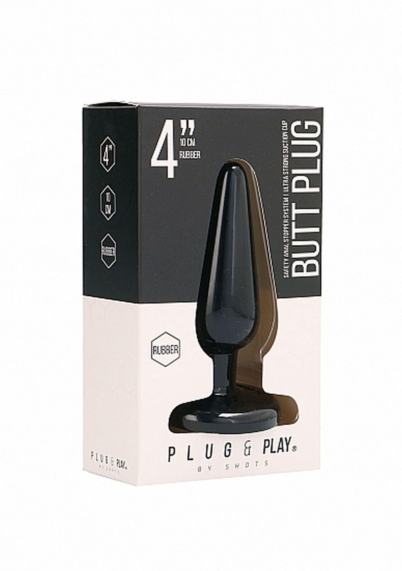 2-Butt Plug - Basic - 4 Inch - Black-2