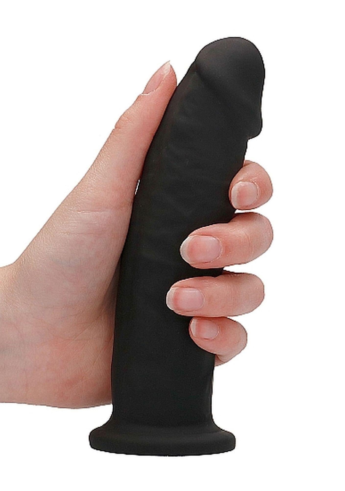 9-Zagięte silikonowe dildo mocna przyssawka 15 cm-9
