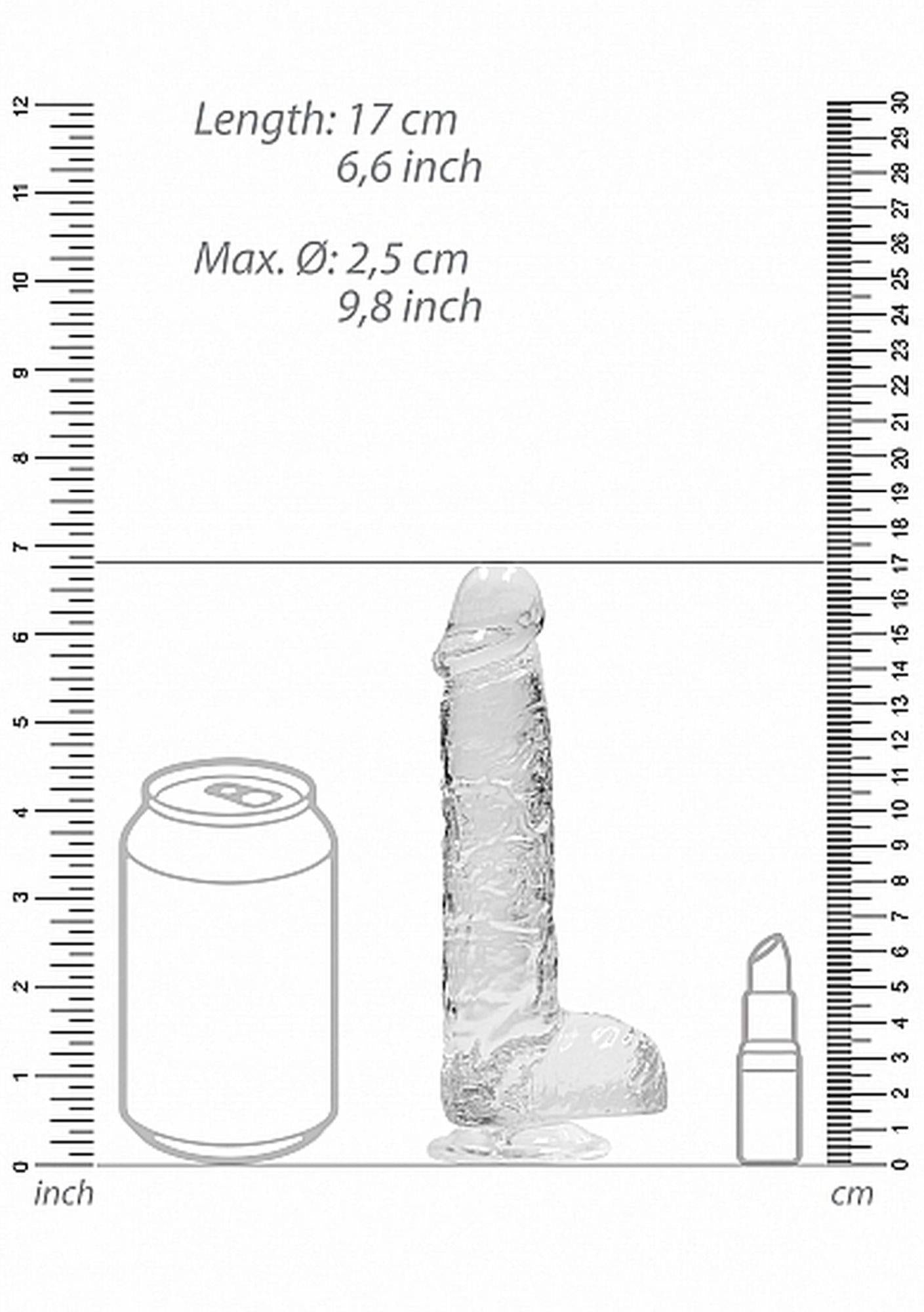 3-Mały przezroczysty penis dildo z przyssawką 17 cm-3