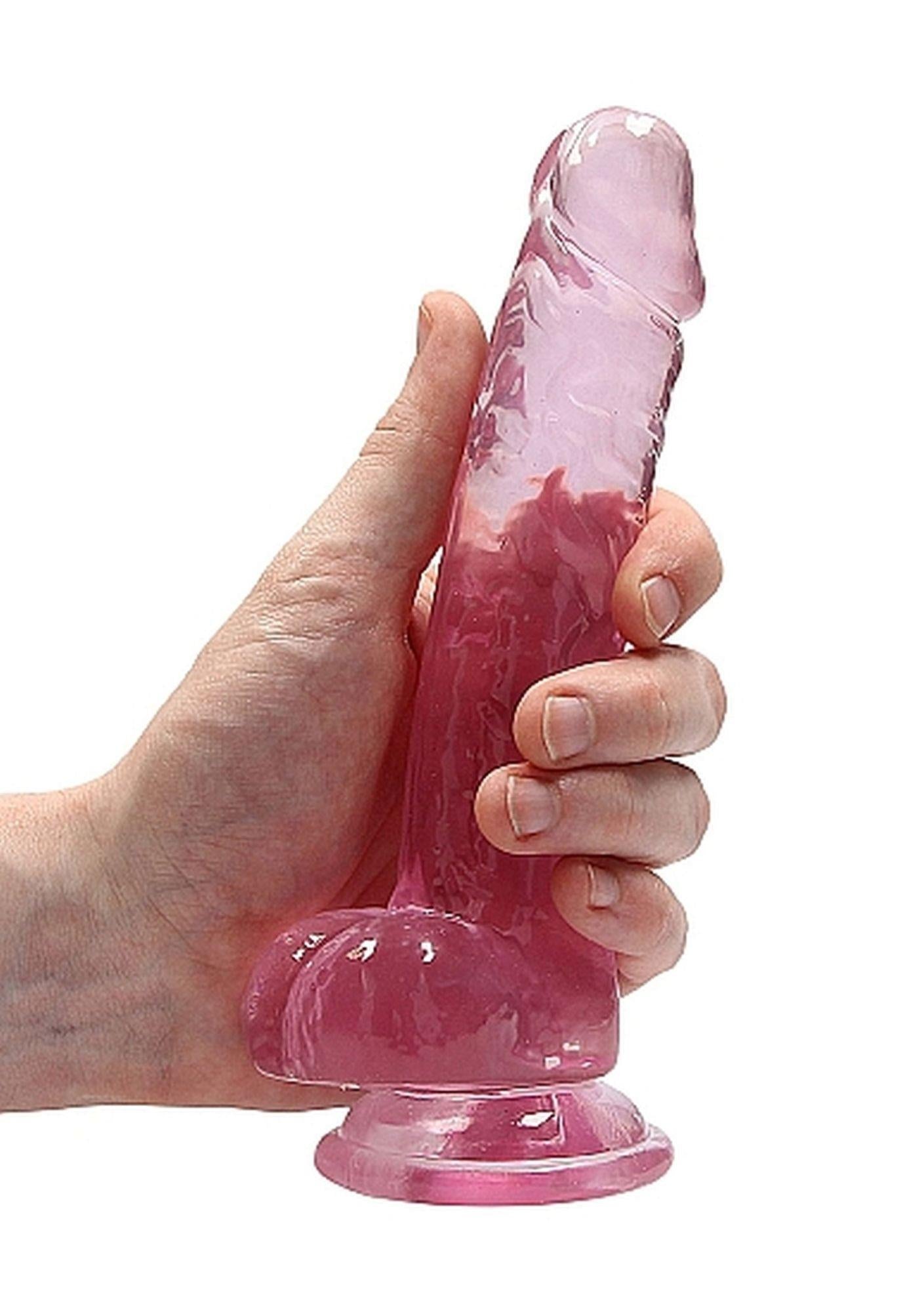7-Dildo różowe z mocną przyssawką różowy orgazm 19cm-7