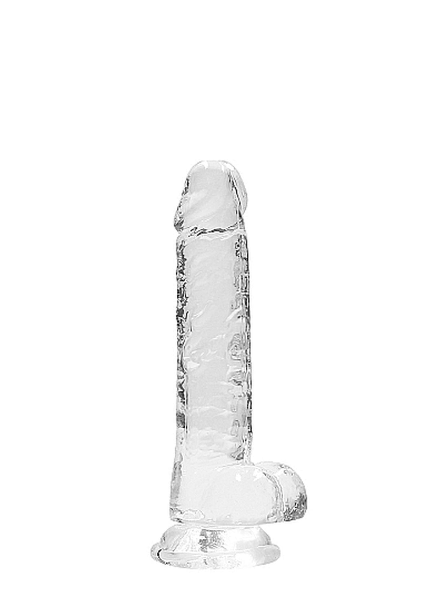 1-Przezroczyste dildo gumowe z prostym trzonem 19cm-1