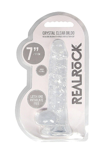 2-Przezroczyste dildo gumowe z prostym trzonem 19cm-2