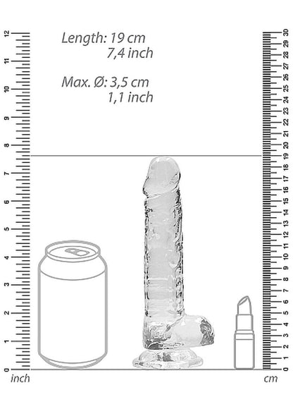 3-Przezroczyste dildo gumowe z prostym trzonem 19cm-3