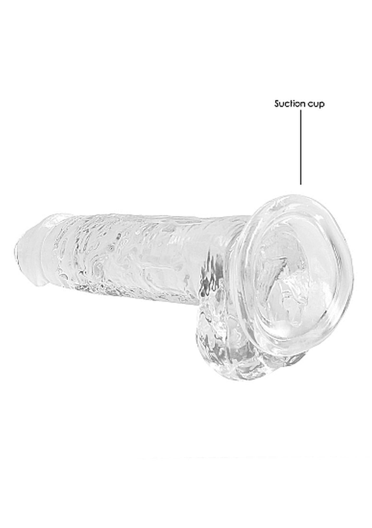 5-Przezroczyste dildo gumowe z prostym trzonem 19cm-5