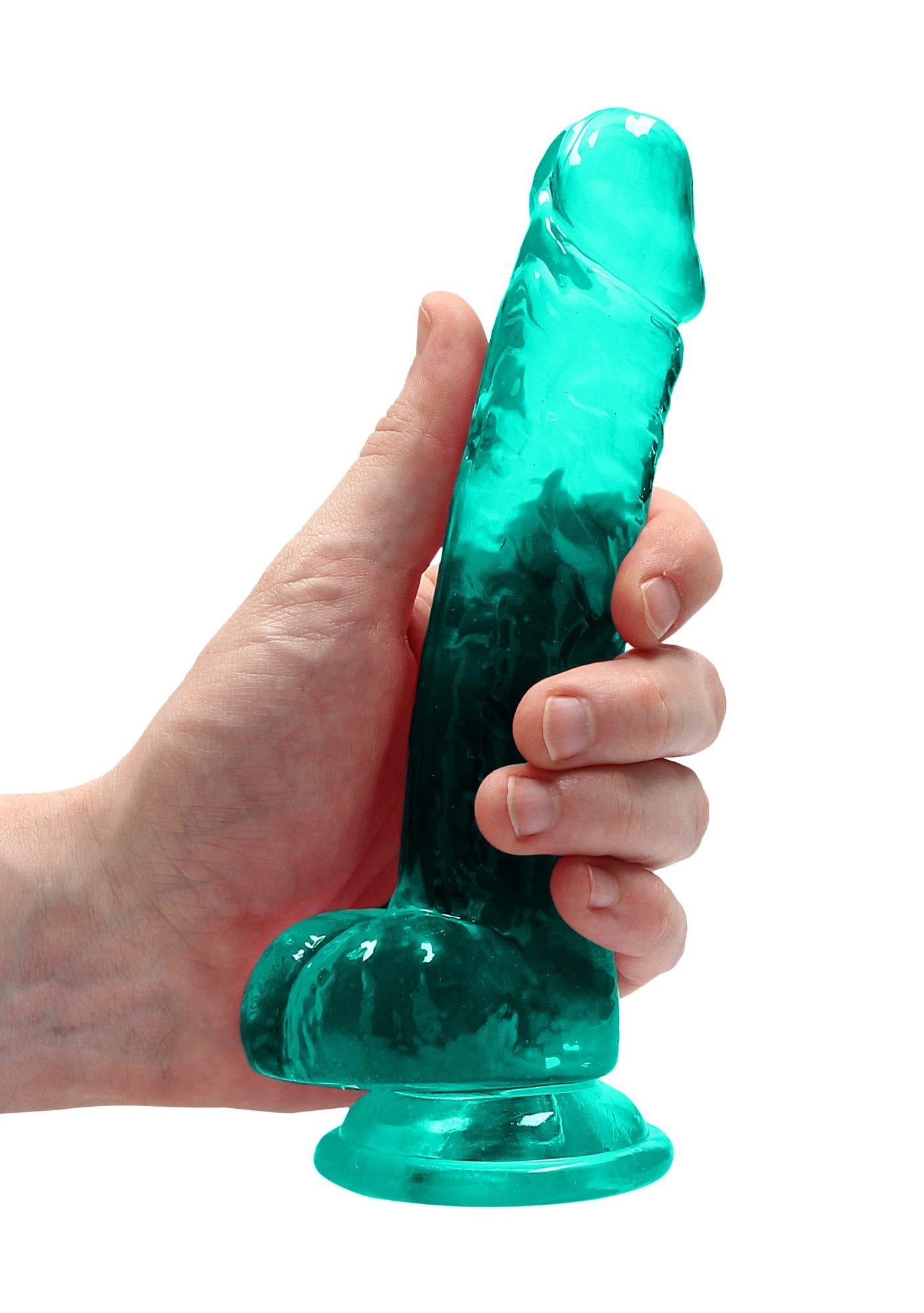 3-Silikonowe zielone dildo z mocną przyssawką 19 cm-3