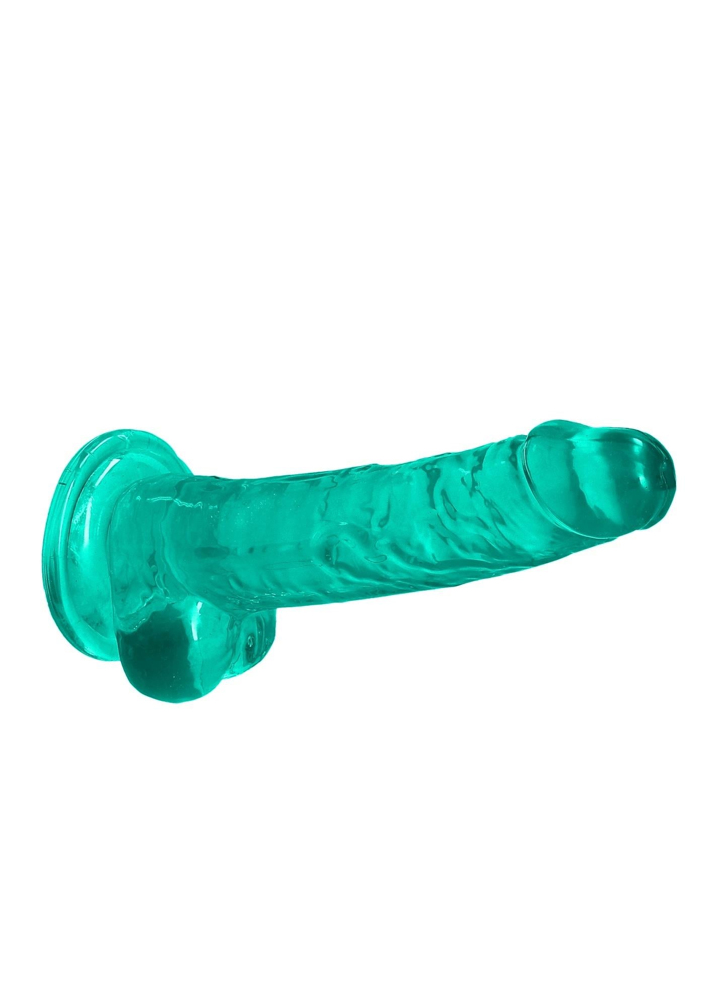 5-Silikonowe zielone dildo z mocną przyssawką 19 cm-5