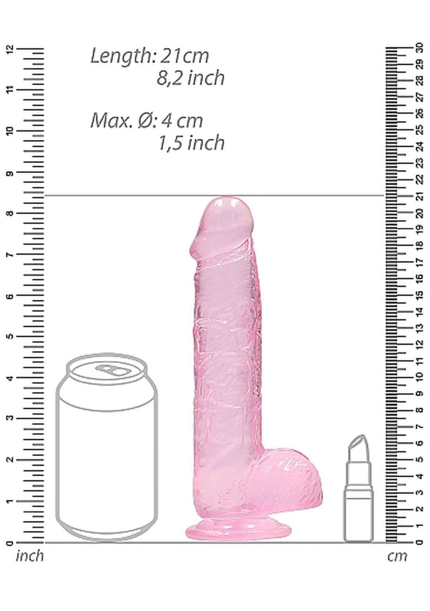 3-8"" / 20 cm Realistic Dildo With Balls - Pink-3