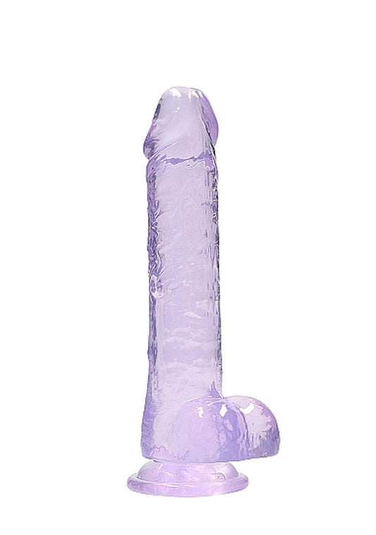 1-Duże fioletowe dildo z przyssawką i jądrami 21cm-1
